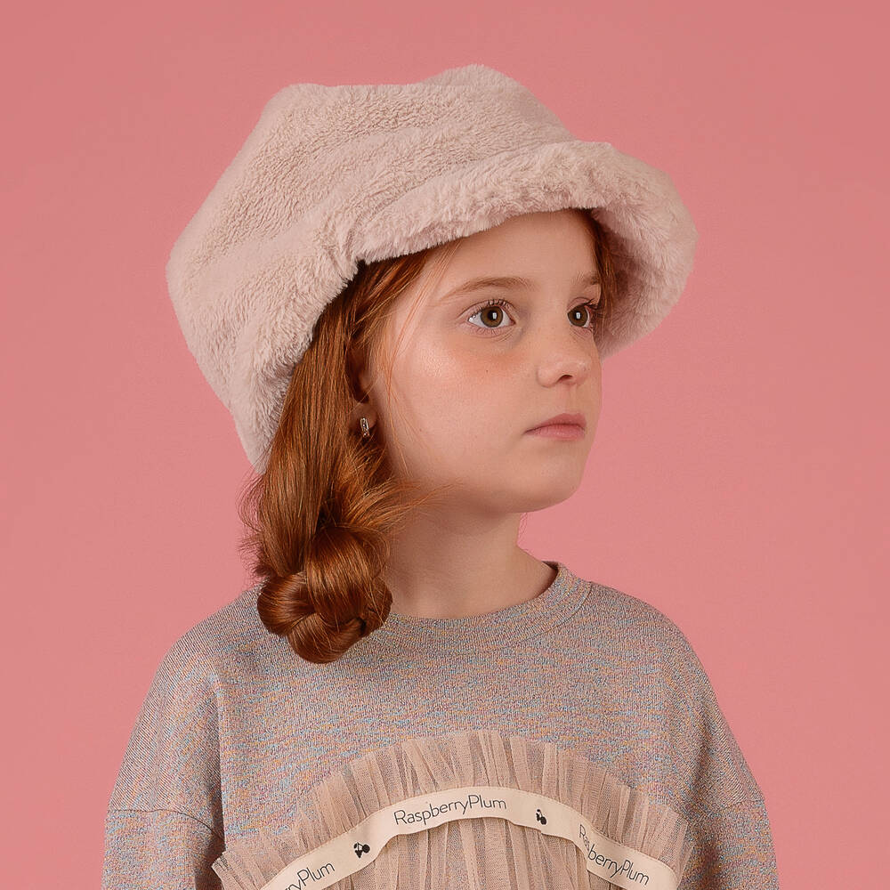 RaspberryPlum-Кремовая плюшевая шапка из искусственного меха | Childrensalon Outlet