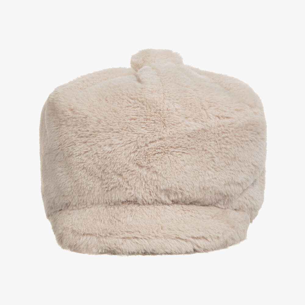 RaspberryPlum-Кремовая плюшевая шапка из искусственного меха | Childrensalon Outlet