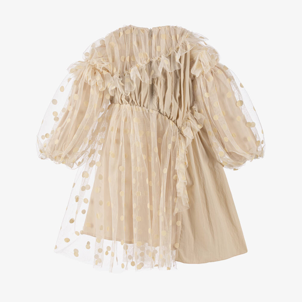 RaspberryPlum-Girls Ivory Spot Frill Dress | Childrensalon Outlet