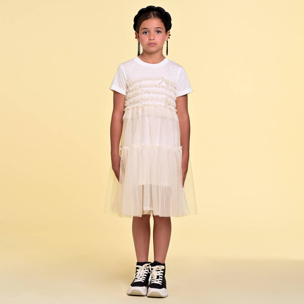 RaspberryPlum-Girls Ivory Tulle Elegance Dress | Childrensalon Outlet