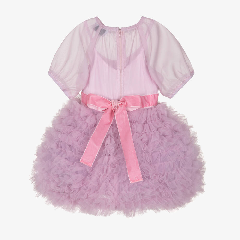 RaspberryPlum-Girls Lavender Chiffon & Tulle Puffball Dress | Childrensalon Outlet