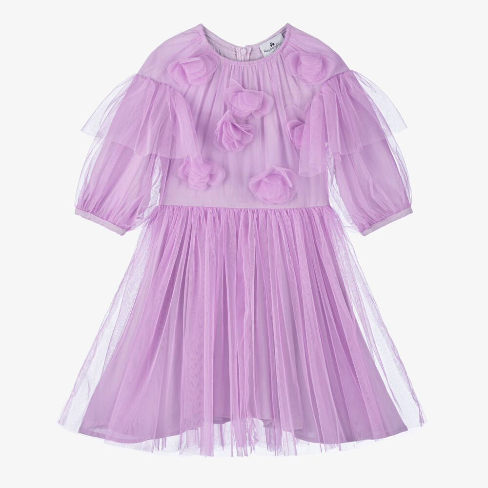 RaspberryPlum-Girls Lilac Floral Tulle Dress | Childrensalon Outlet