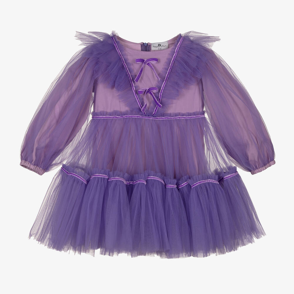 RaspberryPlum - Фиолетовое платье из тюля для девочек | Childrensalon