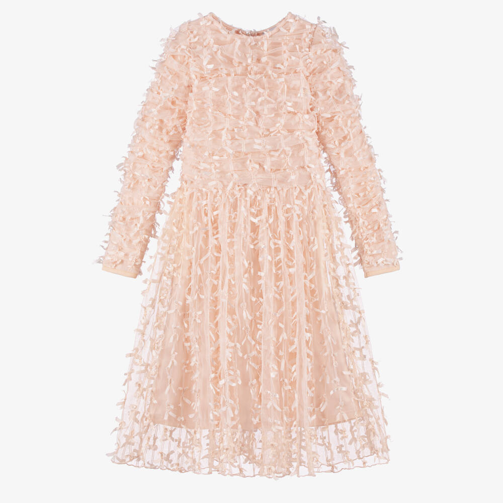 RaspberryPlum-Girls Long-Sleeve Bow Dress | Childrensalon Outlet