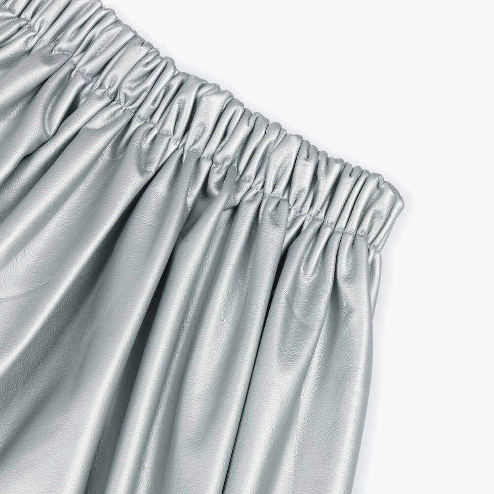 راسبيري بلام -تنورة جلد صناعي لون فضي | Childrensalon Outlet