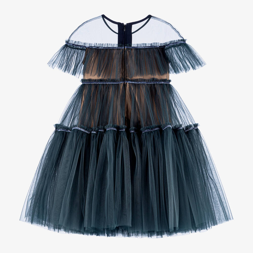 RaspberryPlum-Girls Midnight Blue Tulle Dress | Childrensalon Outlet
