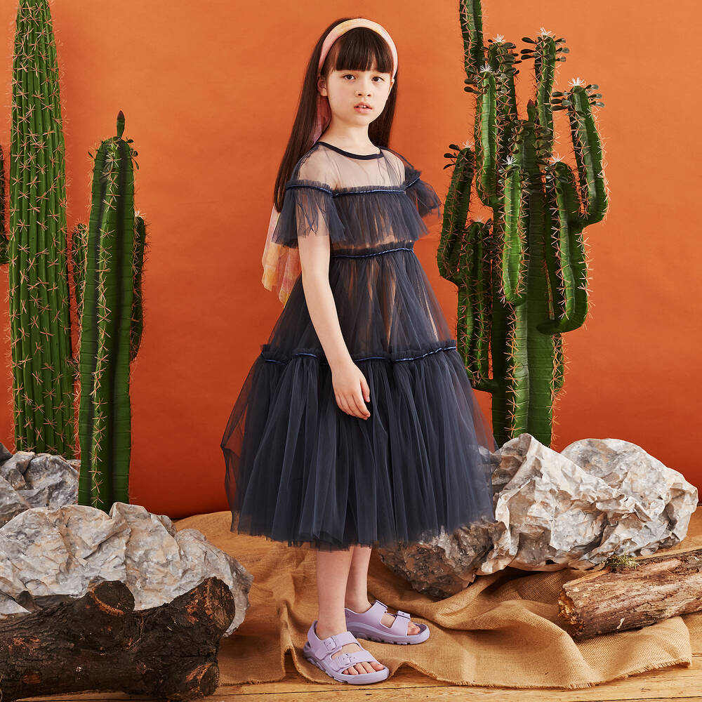 RaspberryPlum-Girls Midnight Blue Tulle Dress | Childrensalon Outlet