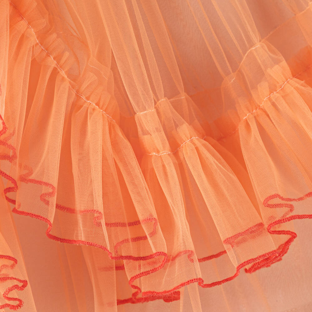 RaspberryPlum-فستان تول لون برتقالي مزين بكشكش | Childrensalon Outlet