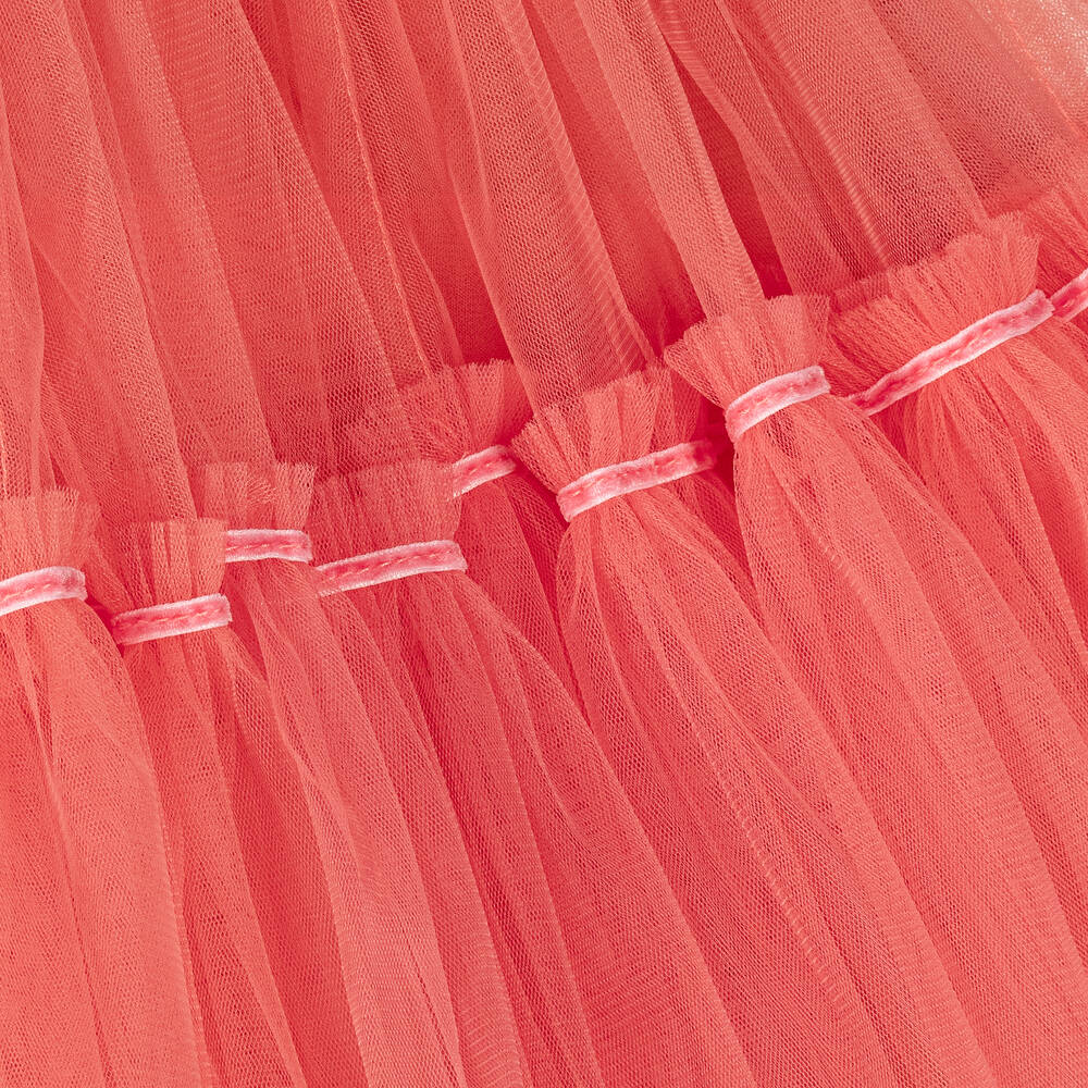 RaspberryPlum-Girls Orange Tulle Tiered Dress | Childrensalon Outlet