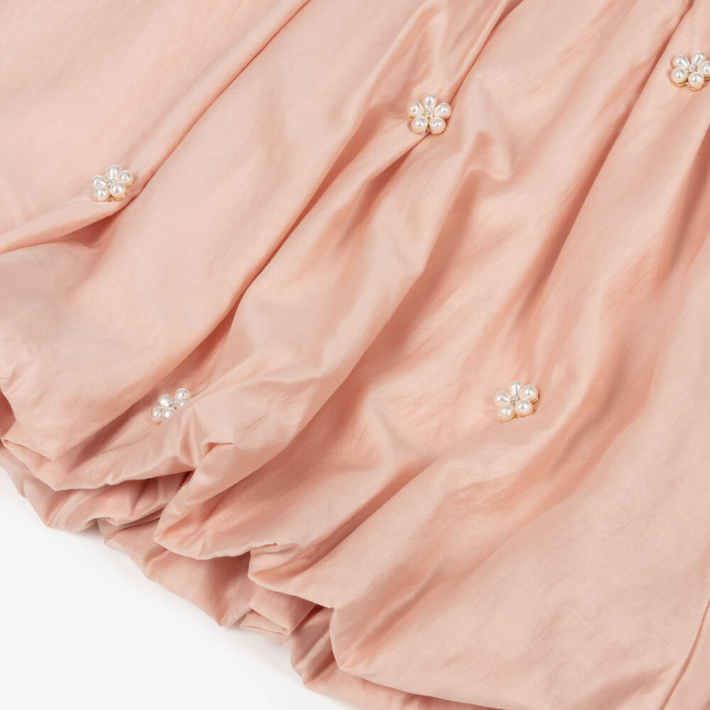 RaspberryPlum-Girls Pale Pink Voile Dress with Cape Collar | Childrensalon Outlet