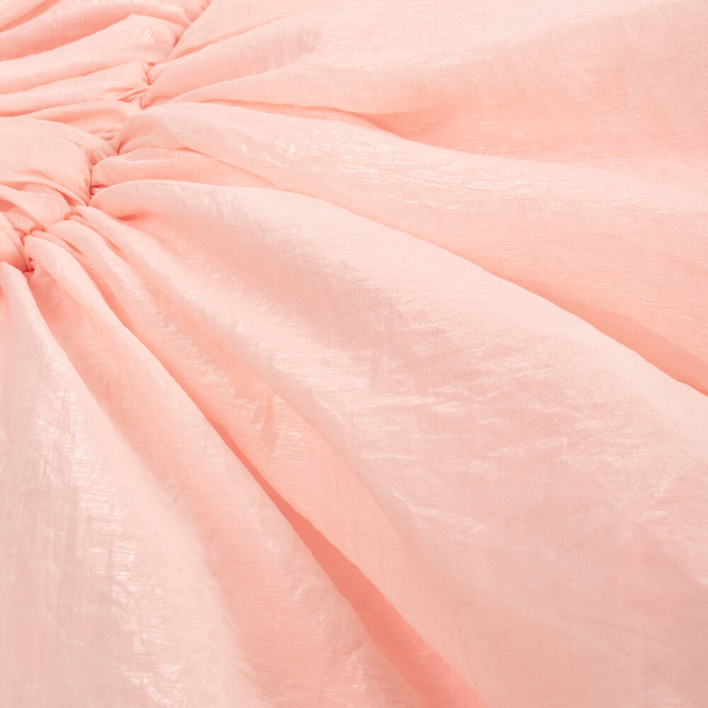 RaspberryPlum-Girls Pale Pink Voile Dress with Vibrant Pink Satin Ruffles | Childrensalon Outlet