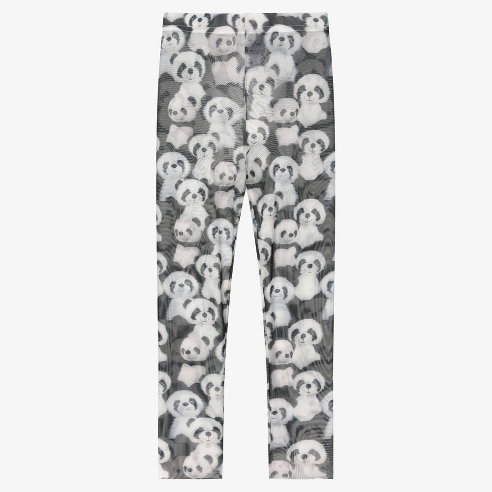 RaspberryPlum - Girls Panda Print Mesh Footless Tights | Childrensalon