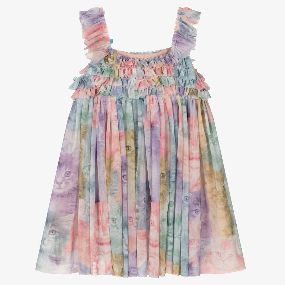 RaspberryPlum-Розовое платье из тюля с котятами | Childrensalon Outlet