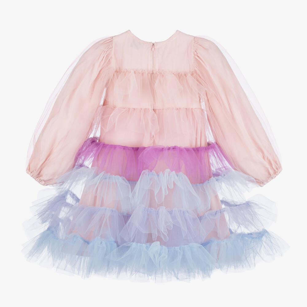 RaspberryPlum-Girls Pastel Tiered Tulle Dress | Childrensalon Outlet