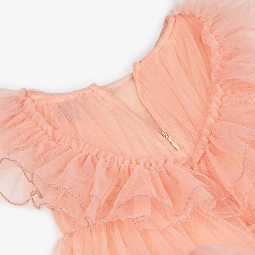 RaspberryPlum-Girls Peach Tulle Party Dress | Childrensalon Outlet