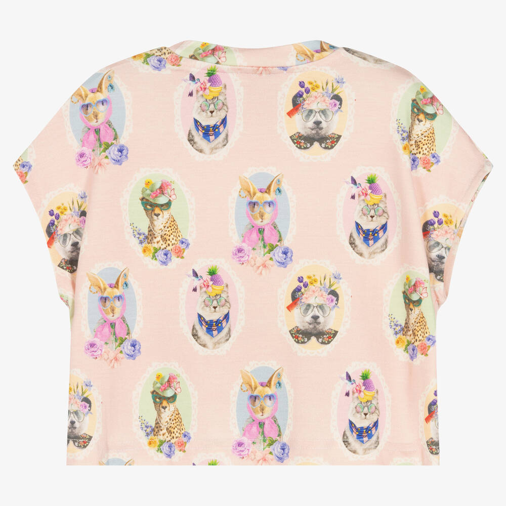 راسبيري بلام -تيشيرت فيسكوز جيرسي لون زهري للبنات | Childrensalon Outlet