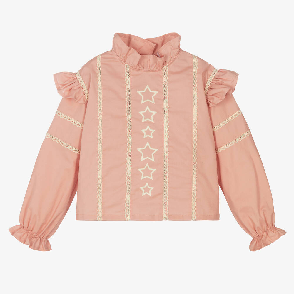 RaspberryPlum - Girls Pink Cotton Blouse | Childrensalon