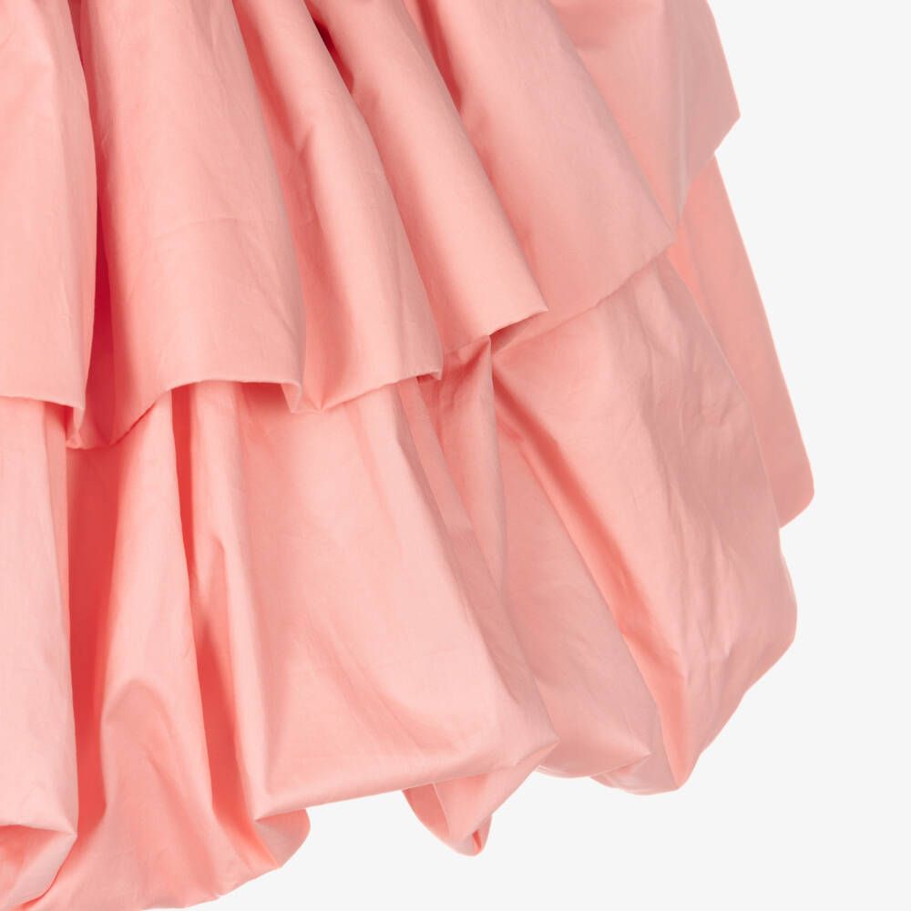RaspberryPlum-Girls Pink Cotton Puffball Dress with 3D Flowers | Childrensalon Outlet