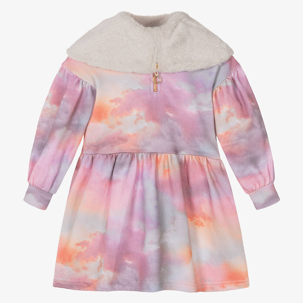 راسبيري بلام -فستان قطن جيرسي لون زهري وبنفسجي | Childrensalon Outlet