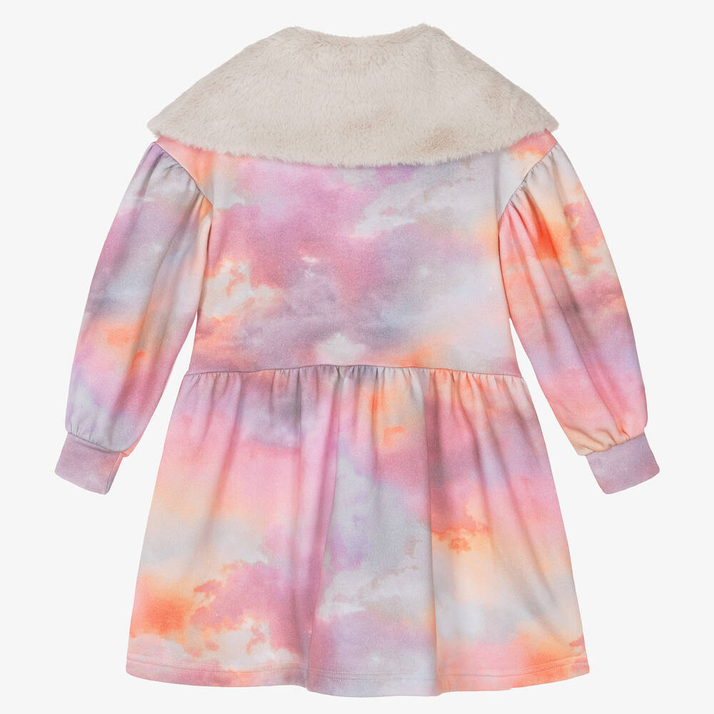 راسبيري بلام -فستان قطن جيرسي لون زهري وبنفسجي | Childrensalon Outlet