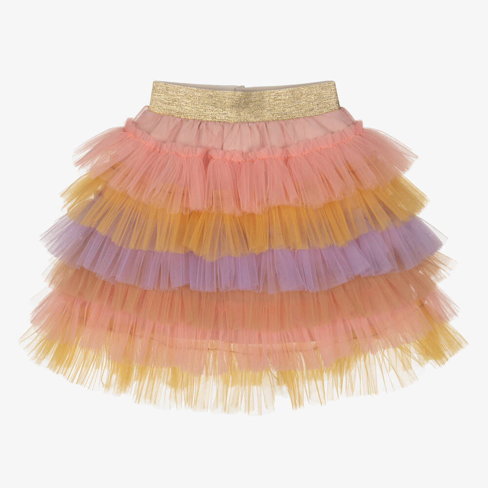 RaspberryPlum - Girls Pink Rainbow Tulle Skirt | Childrensalon