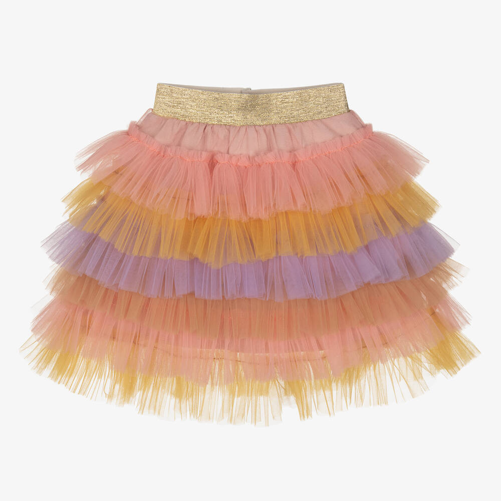 RaspberryPlum-Girls Pink Rainbow Tulle Skirt | Childrensalon Outlet