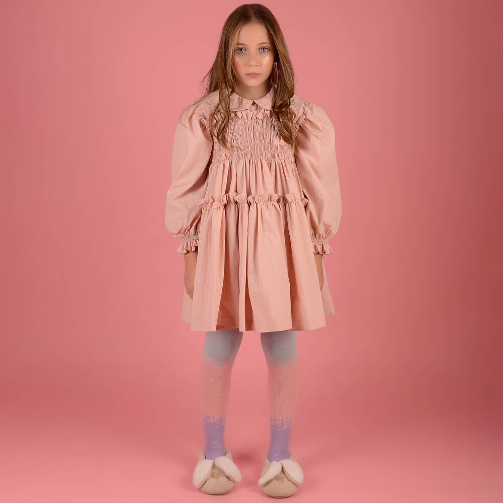 RaspberryPlum-فستان مزين بكشكش لون زهري | Childrensalon Outlet