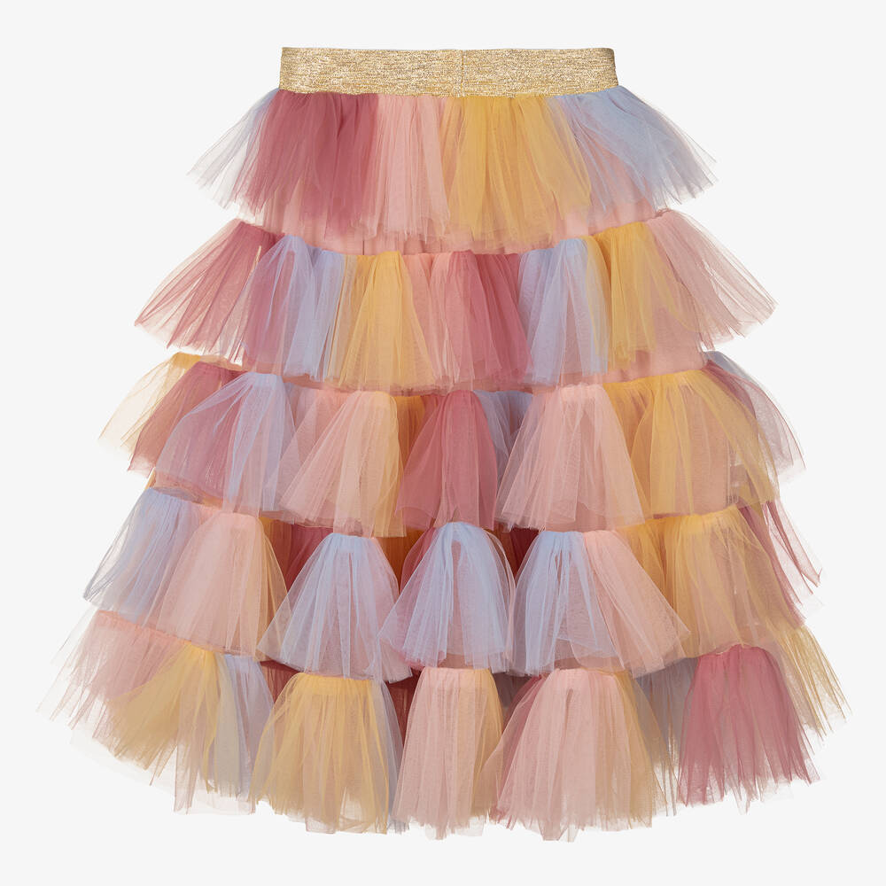 راسبيري بلام -تنورة تول لون زهري بألوان قوس قزح | Childrensalon Outlet