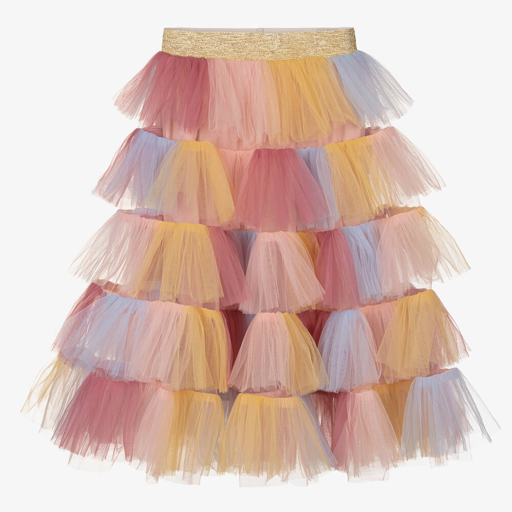 RaspberryPlum Girls Pink Tulle Rainbow Skirt Childrensalon Outlet