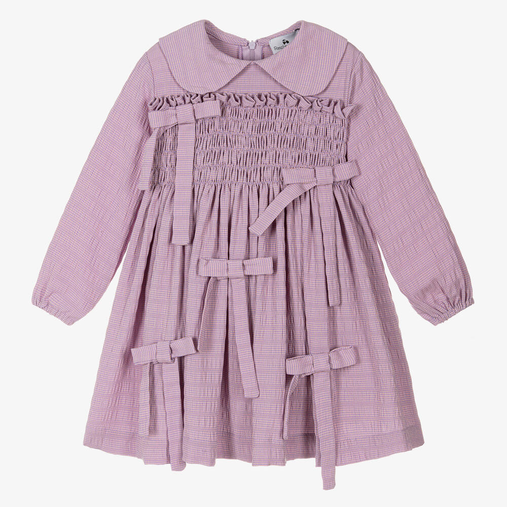 RaspberryPlum - Robe violette à nœuds fille | Childrensalon