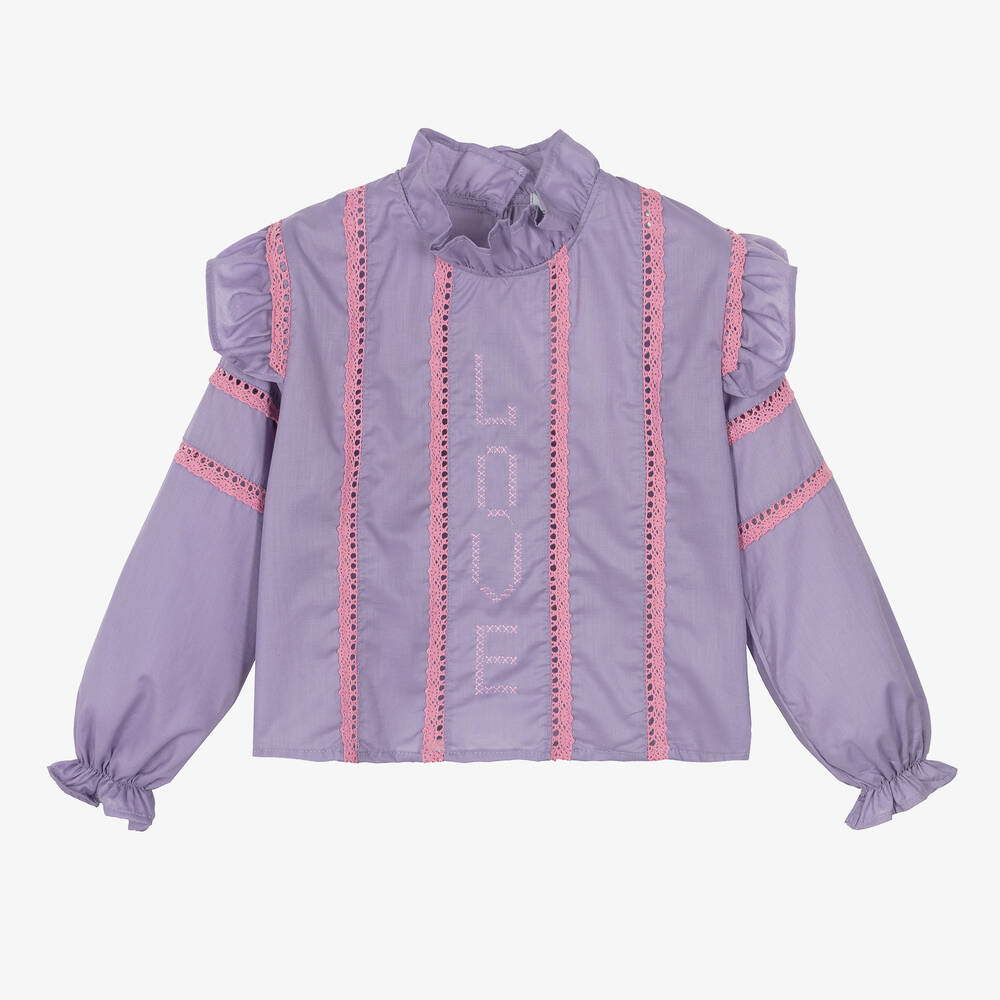 RaspberryPlum - Фиолетовая хлопковая блузка | Childrensalon