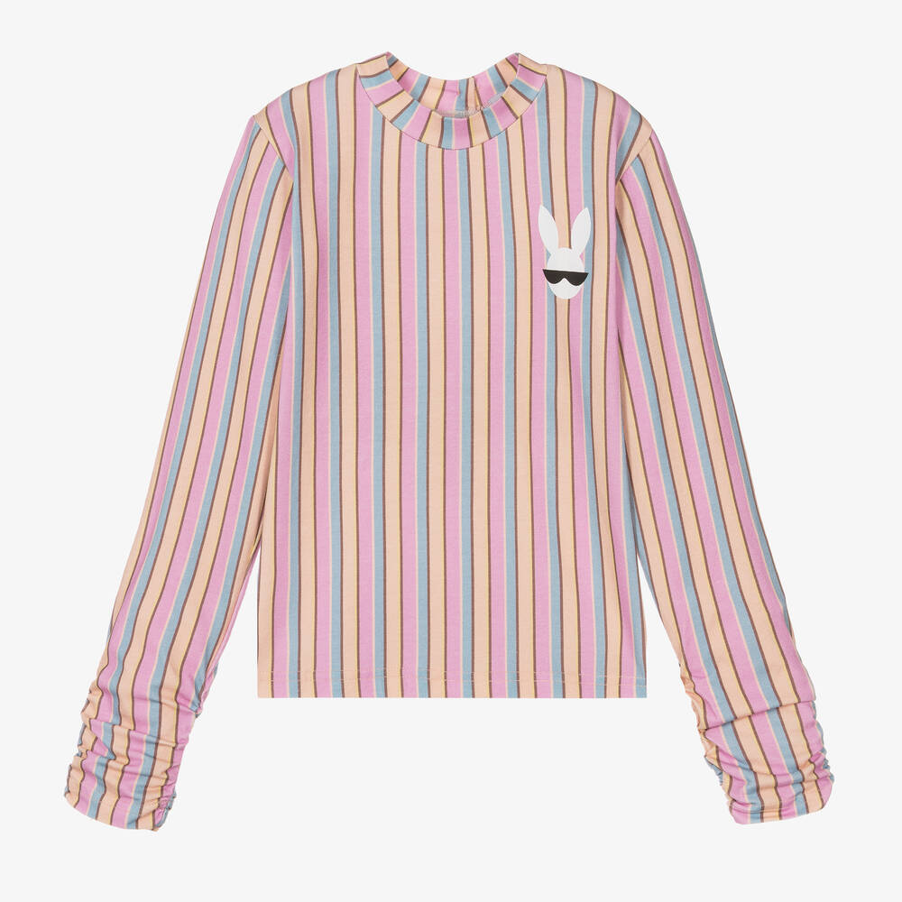 RaspberryPlum-Girls Purple & Pink Cotton Striped Top | Childrensalon Outlet