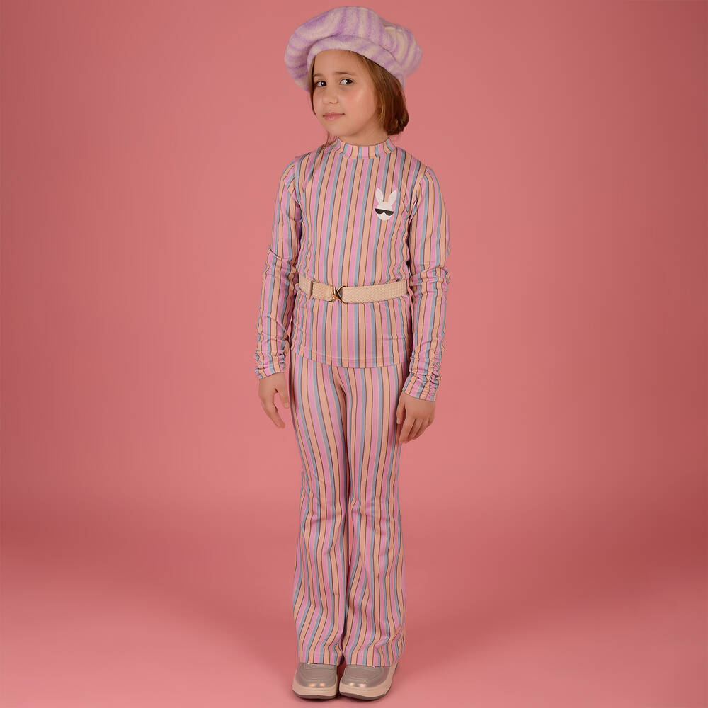 RaspberryPlum-Girls Purple Striped Flared Trousers | Childrensalon Outlet