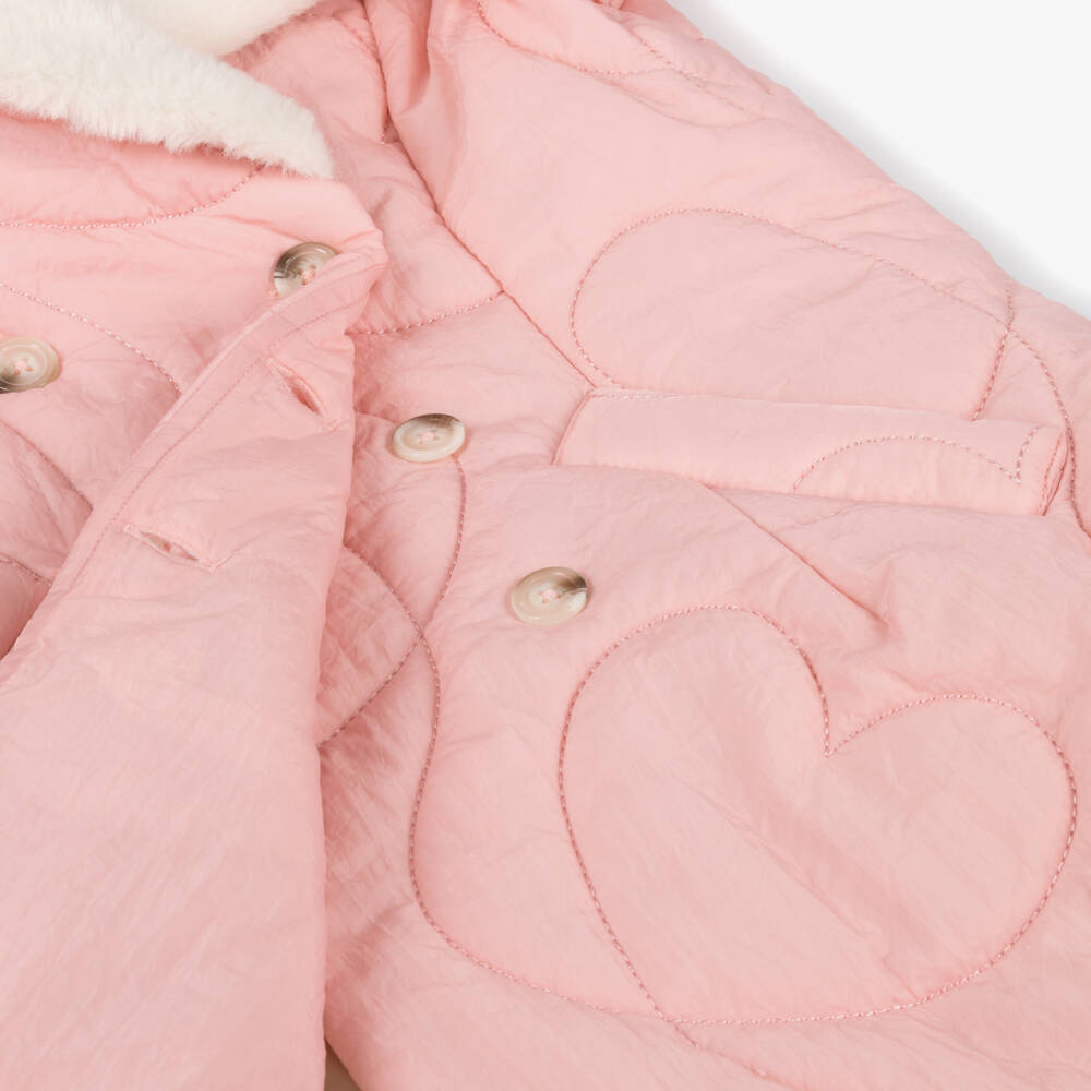 راسبيري بلام -معطف بهودي مبطن لون زهري للبنات | Childrensalon Outlet