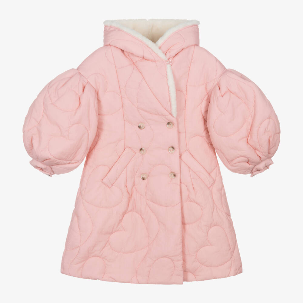 راسبيري بلام -معطف بهودي مبطن لون زهري للبنات | Childrensalon Outlet