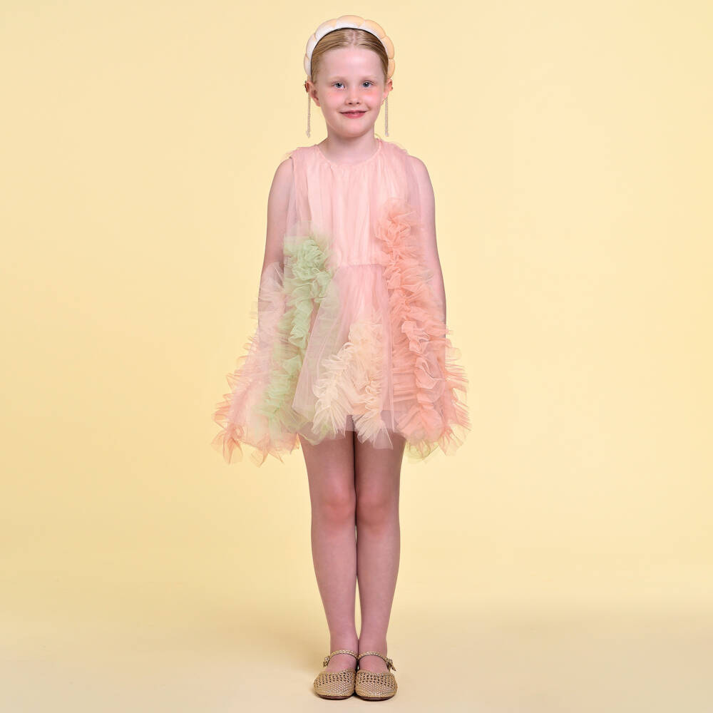 RaspberryPlum-Girls Radiant Pink Ruffle Frock | Childrensalon Outlet