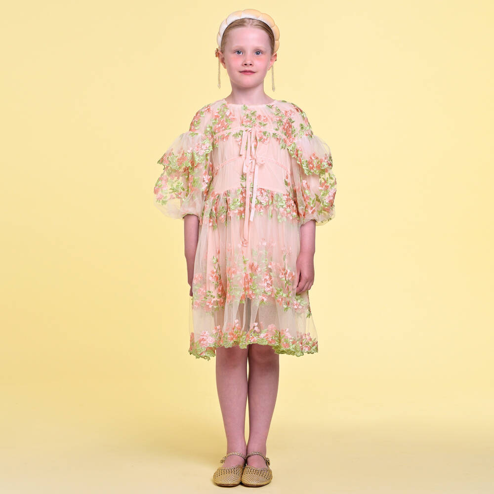 RaspberryPlum-Girls Rosy Tulle Blossom Gown | Childrensalon Outlet