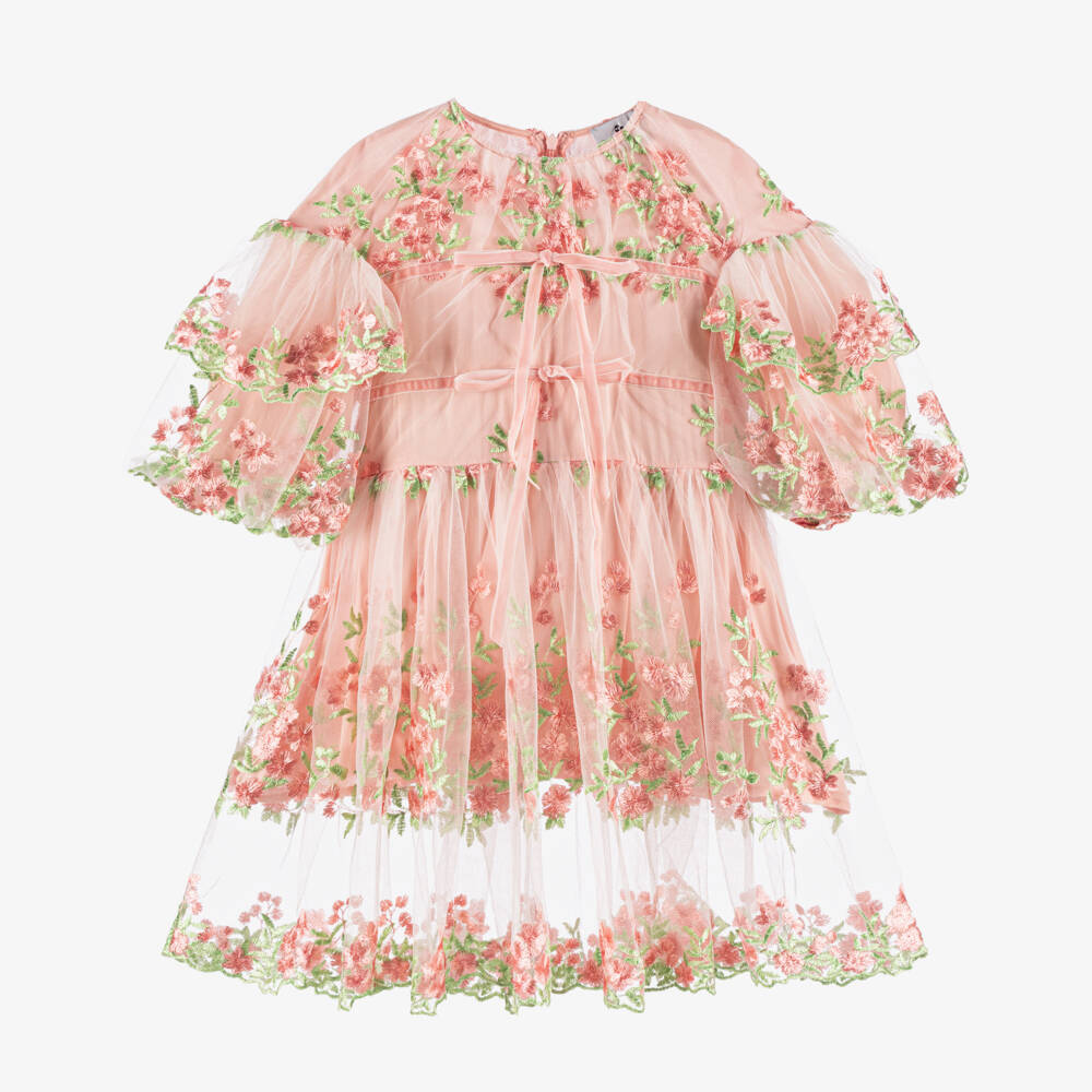 RaspberryPlum-Girls Rosy Tulle Blossom Gown | Childrensalon Outlet