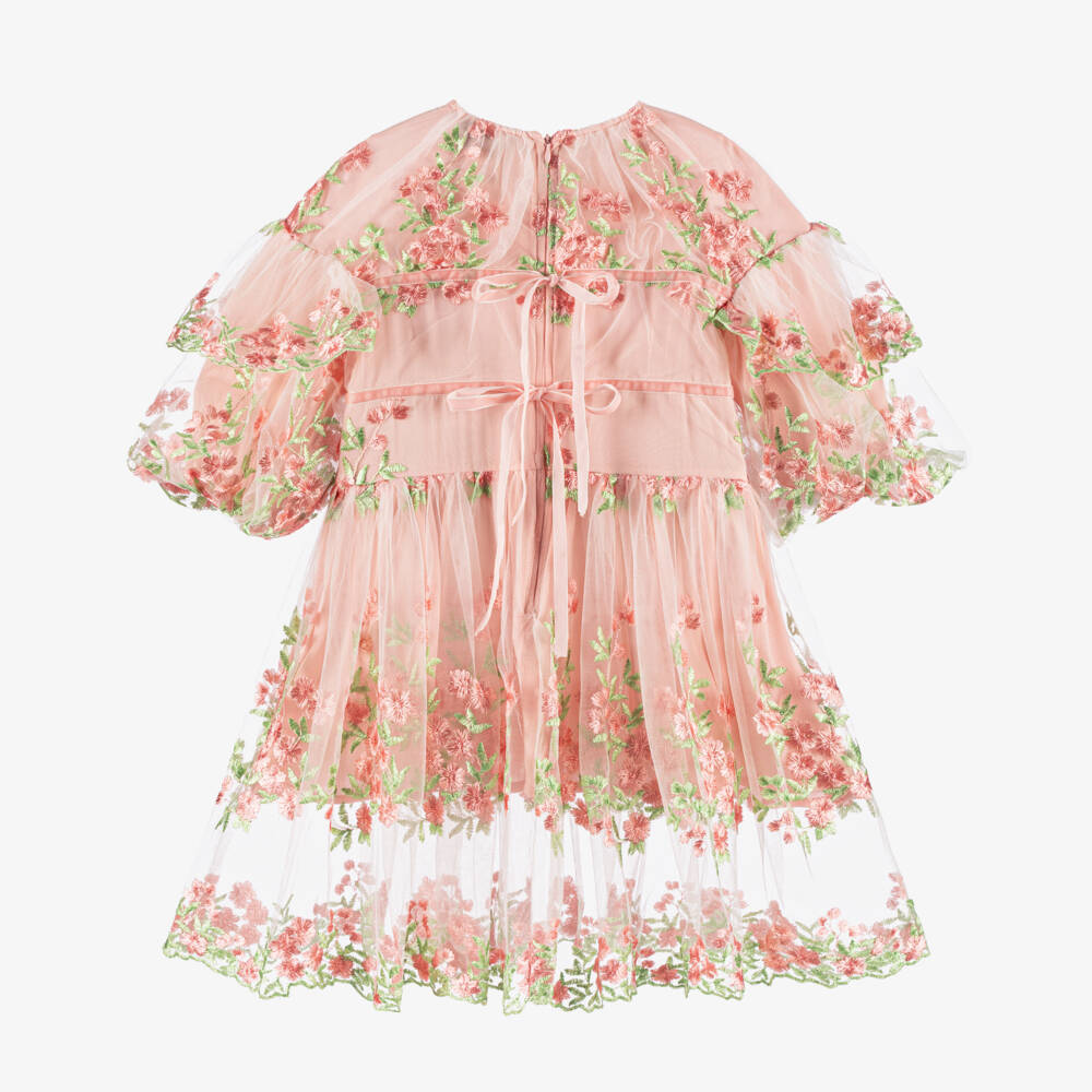 RaspberryPlum-Girls Rosy Tulle Blossom Gown | Childrensalon Outlet