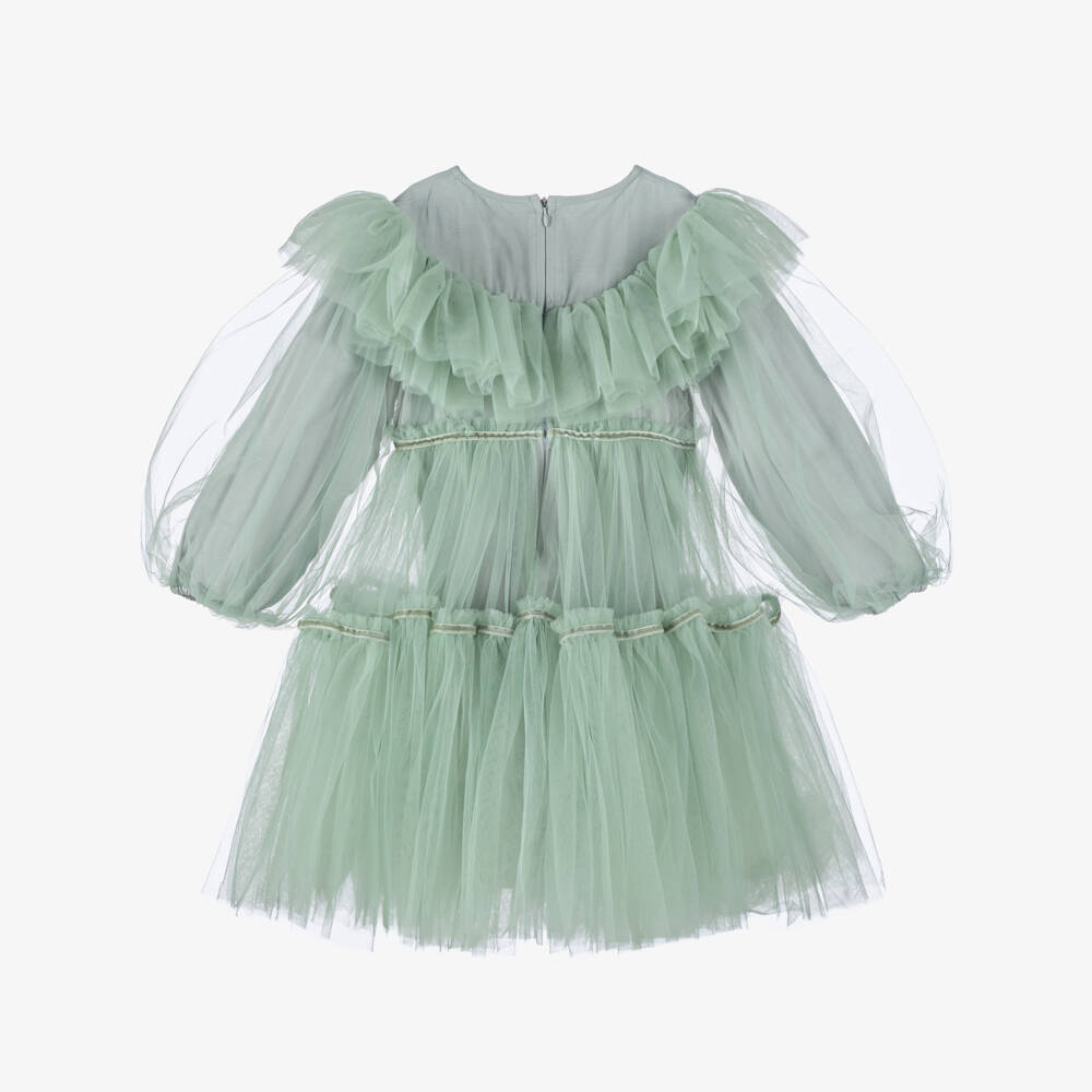 RaspberryPlum-Girls Sea Green Tulle Dress | Childrensalon Outlet