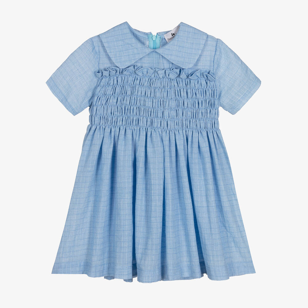 RaspberryPlum - فستان مزيج قطن لون أزرق | Childrensalon