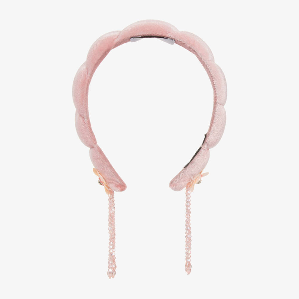 RaspberryPlum-Girls Soft Rose Velour Headband | Childrensalon Outlet