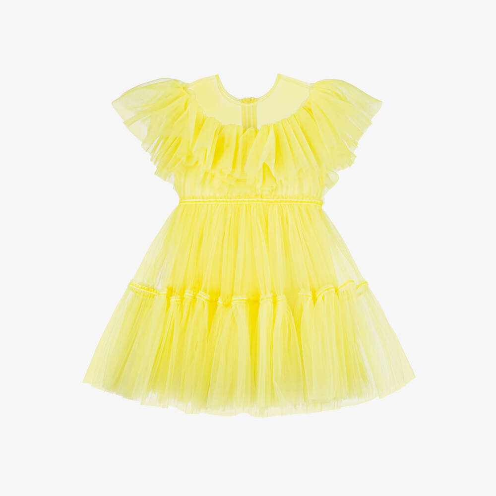 RaspberryPlum-Girls Sunny Tulle Ruffle Gown | Childrensalon Outlet