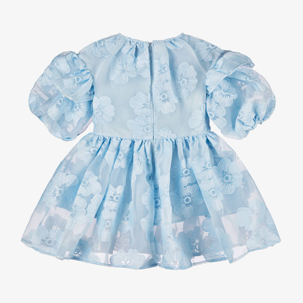 RaspberryPlum-Girls Tulle Blue Blooms Dress | Childrensalon Outlet