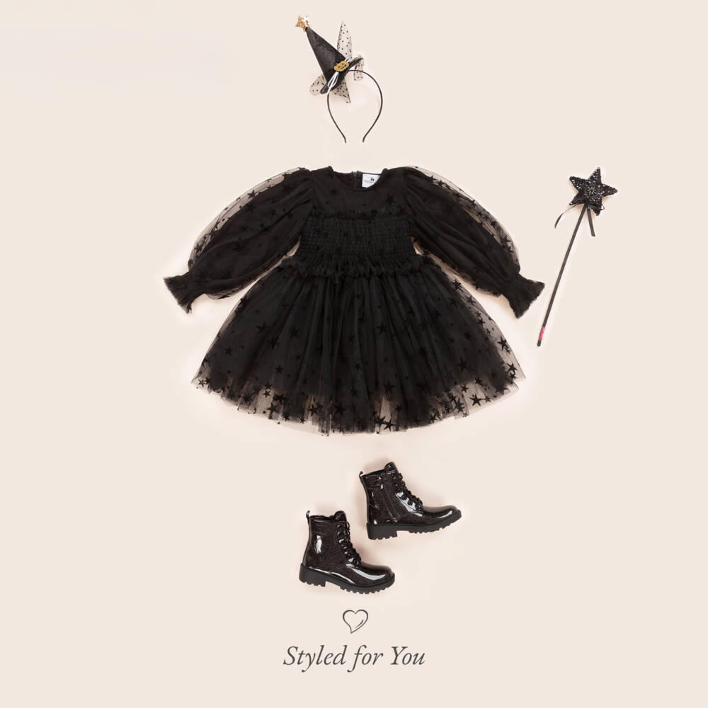 راسبيري بلام -فستان تول لون أسود | Childrensalon Outlet