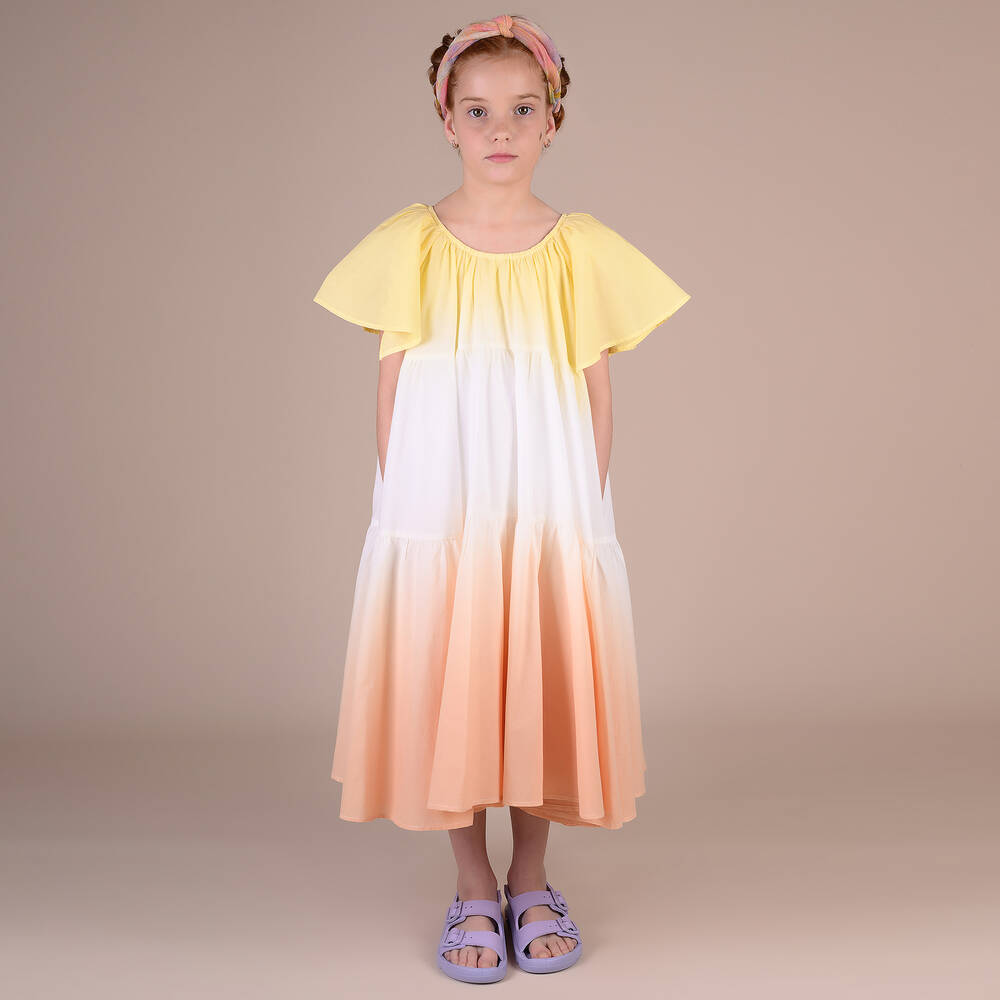 RaspberryPlum-Girls Yellow Ombré Cotton Dress | Childrensalon Outlet