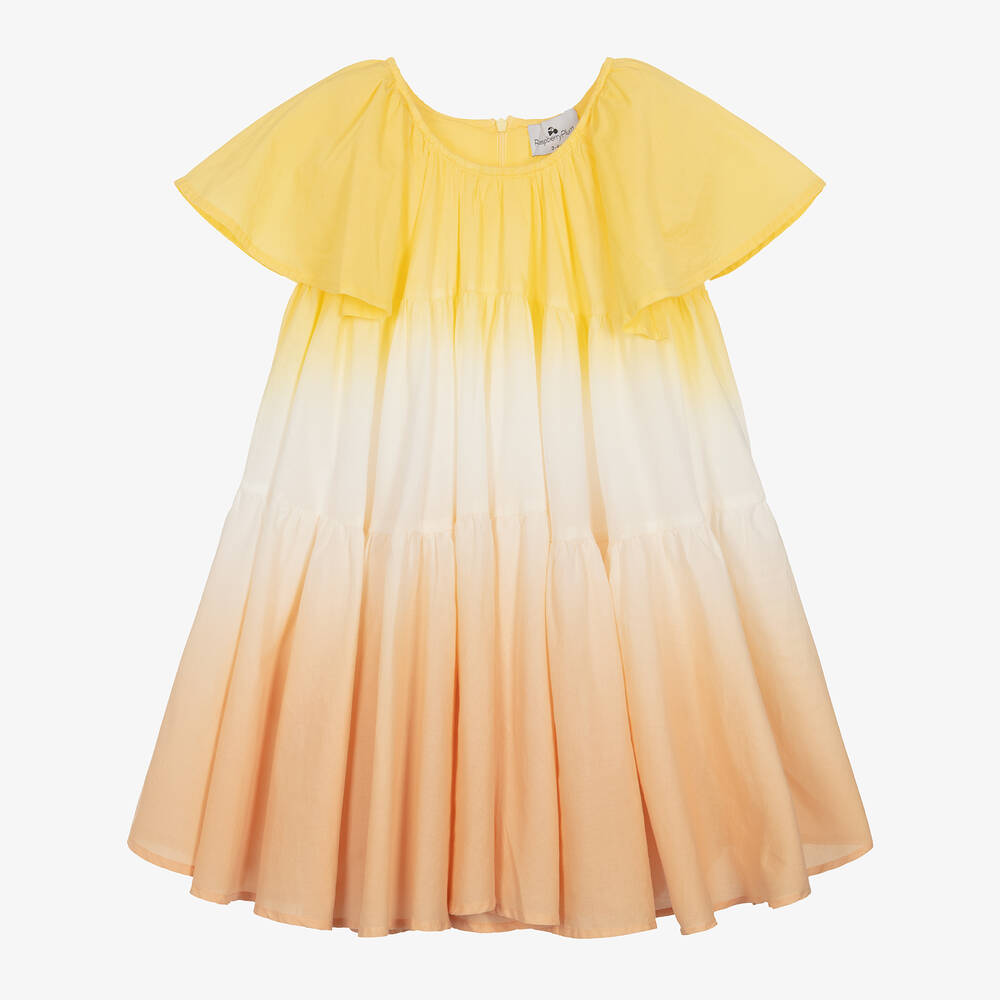 RaspberryPlum-Girls Yellow Ombré Cotton Dress | Childrensalon Outlet