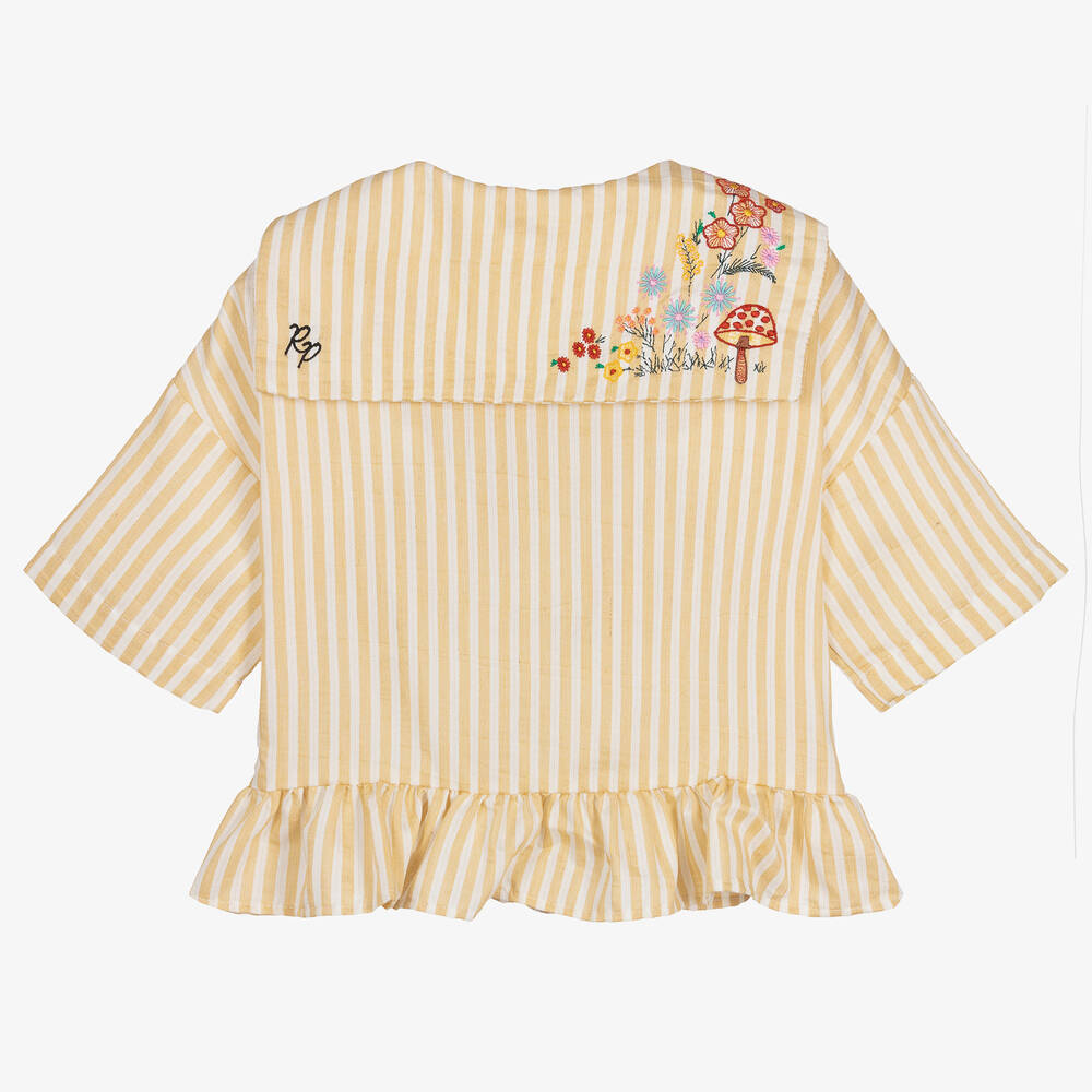 RaspberryPlum-Girls Yellow & White Striped Blouse | Childrensalon Outlet