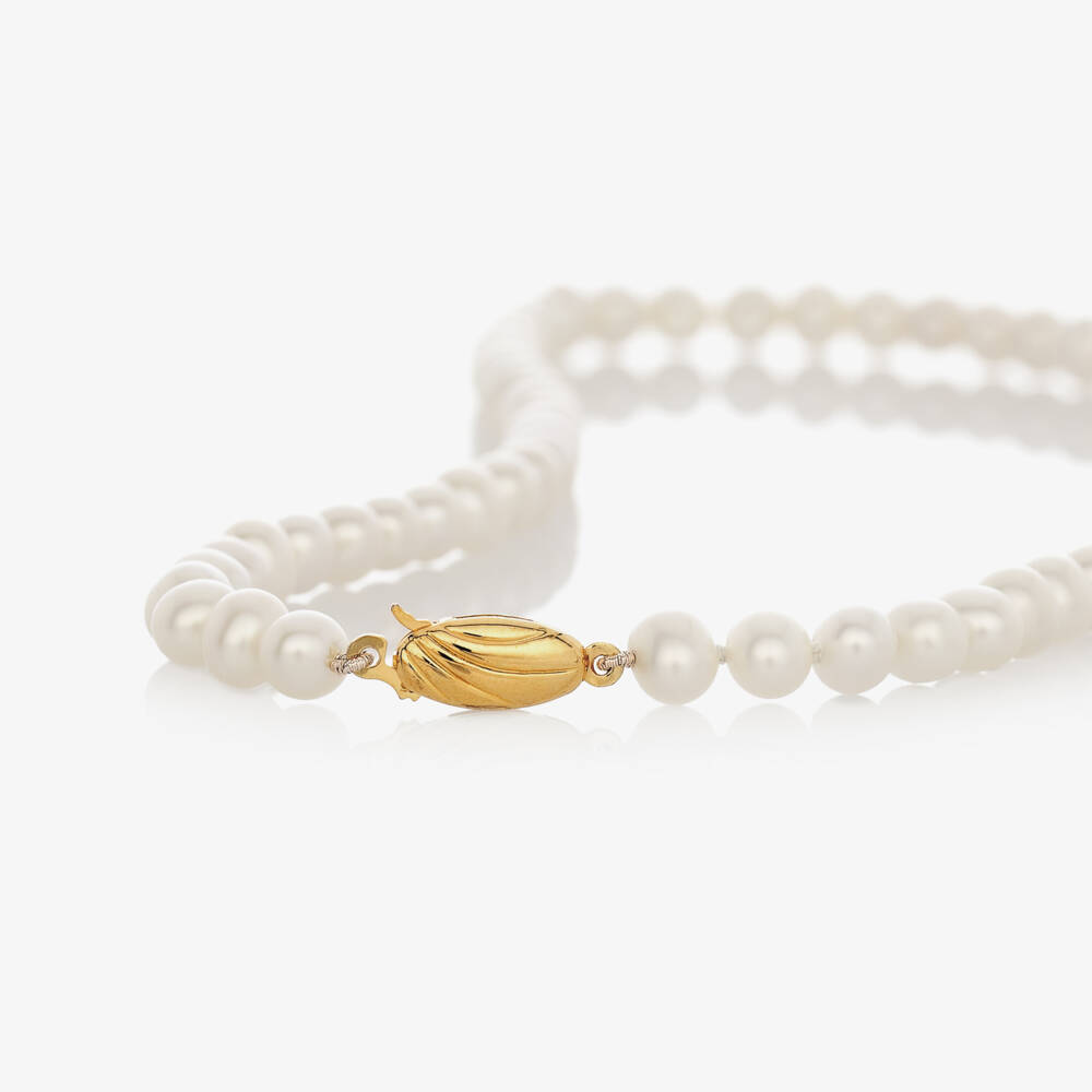 Raw Pearls-عقد لؤلؤي عاجي للبنات | Childrensalon Outlet
