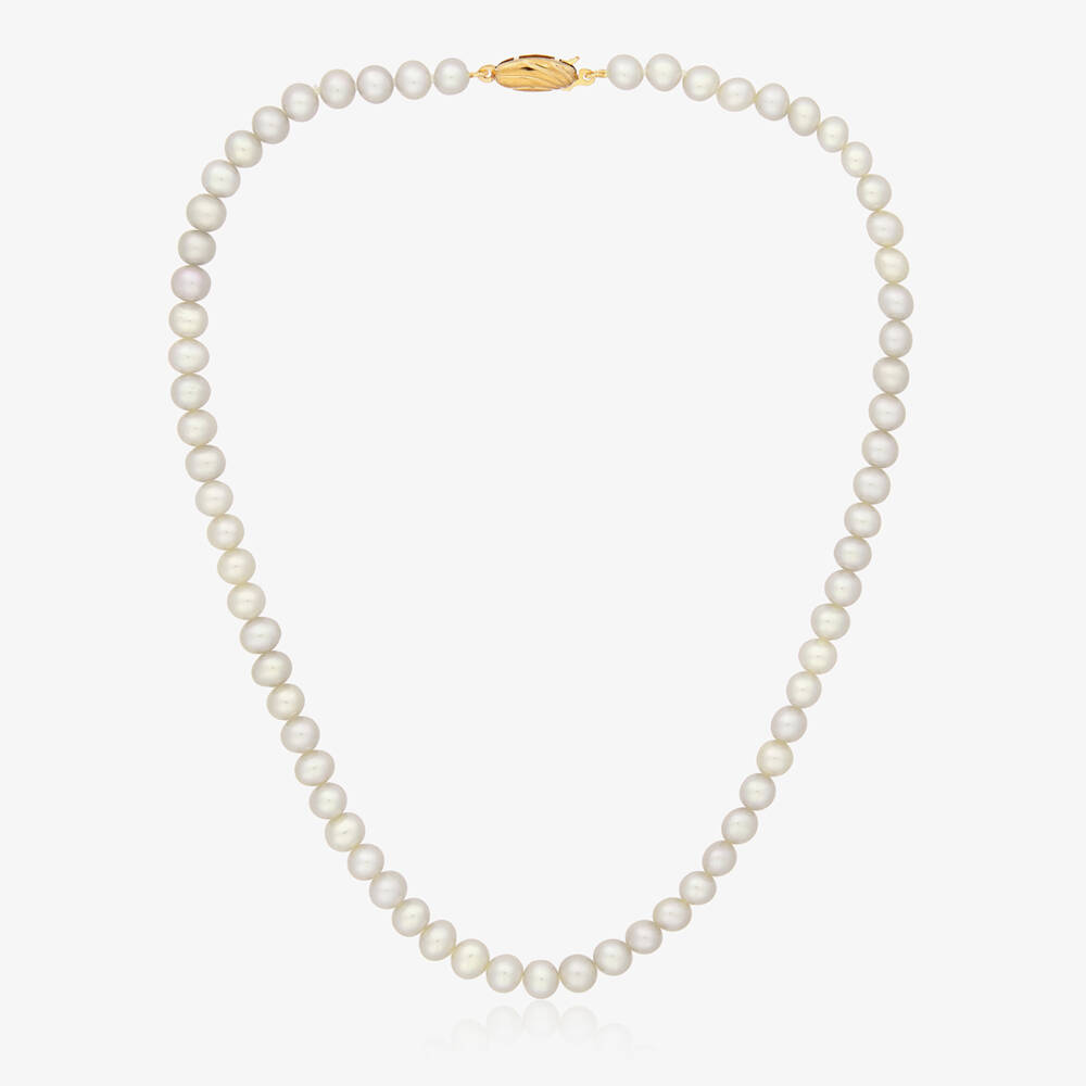 Raw Pearls-عقد لؤلؤي عاجي للبنات | Childrensalon Outlet